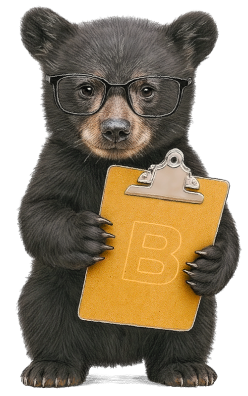 Baby Bear with Clipboard Illustration
